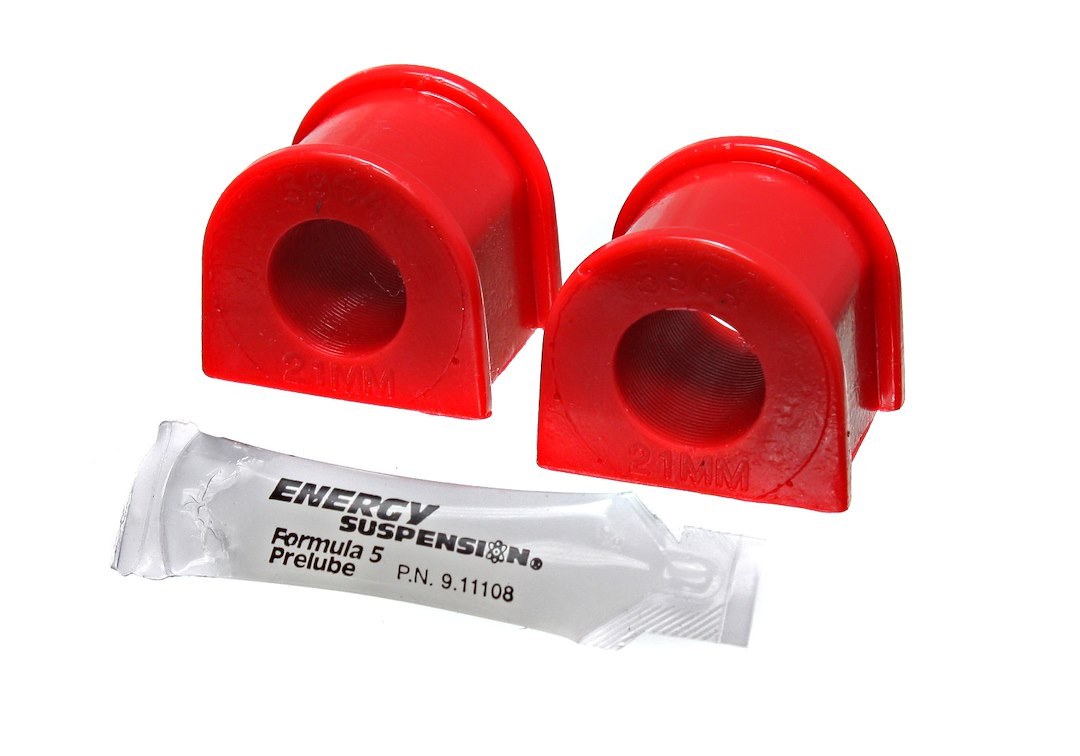 Energy Suspension Stabilizer Bar Mount Bushing, 21 MM Bar Diameter, Red, Polyurethane – 19.5105R