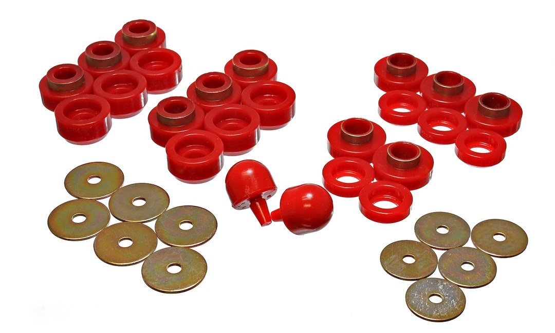 Energy Suspension Body Mount Bushings, Red, Polyurethane – 2.4107R