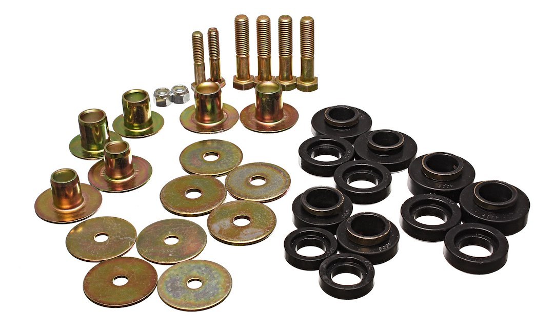 Energy Suspension Body Mount Bushings, Complete Set, Black, Polyurethane – 3.4142G