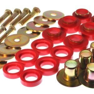Energy Suspension Body Mount Bushings, Complete Set, Red, Polyurethane – 3.4142R