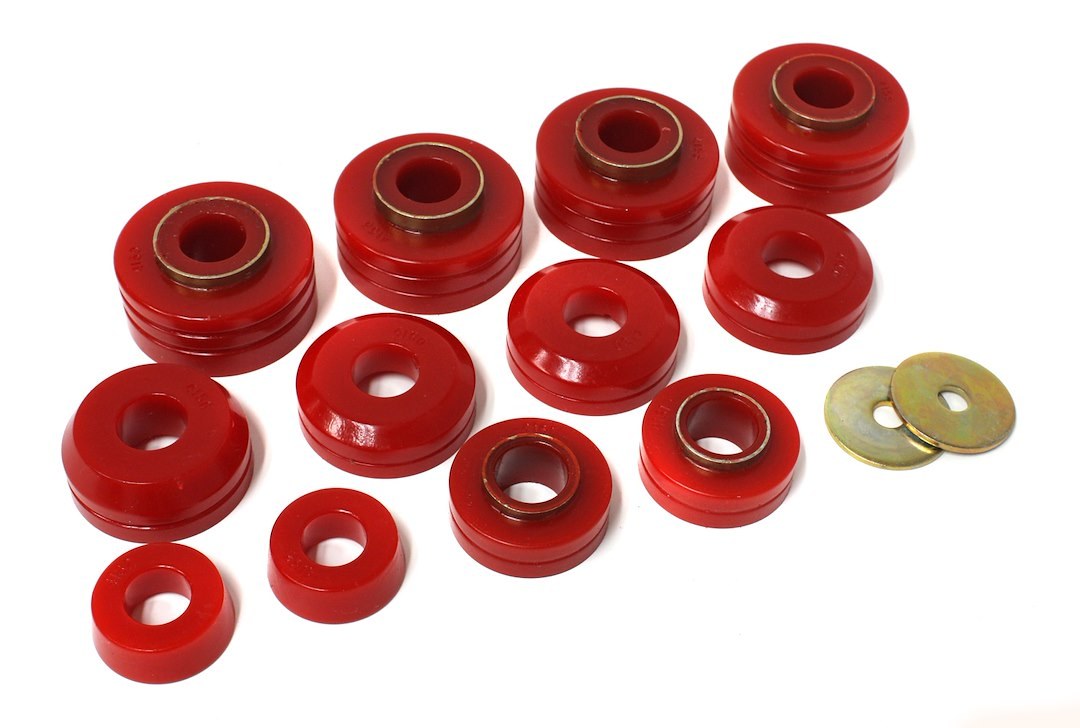 Energy Suspension Body Mount Bushings, Red, Polyurethane – 4.4104R