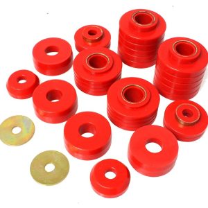 Energy Suspension Body Mount Bushings, Cab Mount Bushings, Red, Polyurethane – 4.4107R