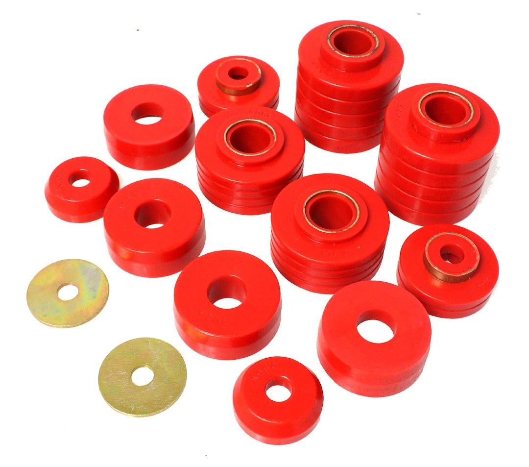 Energy Suspension Body Mount Bushings, Cab Mount Bushings, Red, Polyurethane – 4.4107R