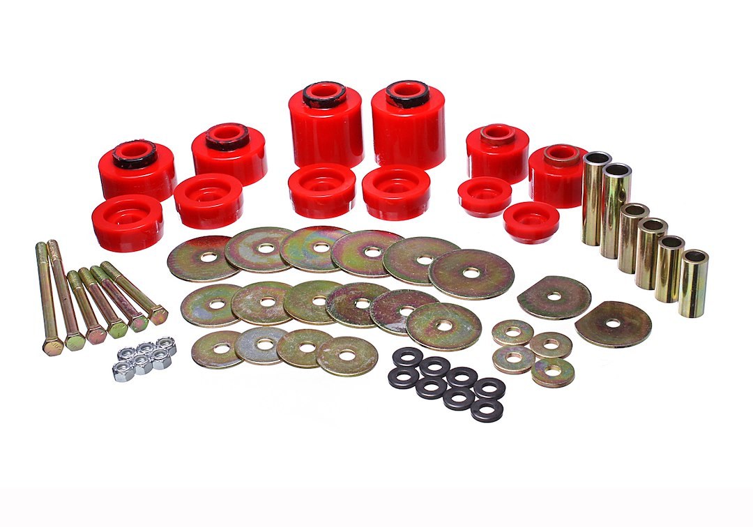 Energy Suspension Body Mount Bushings, Red, Polyurethane – 4.4123R