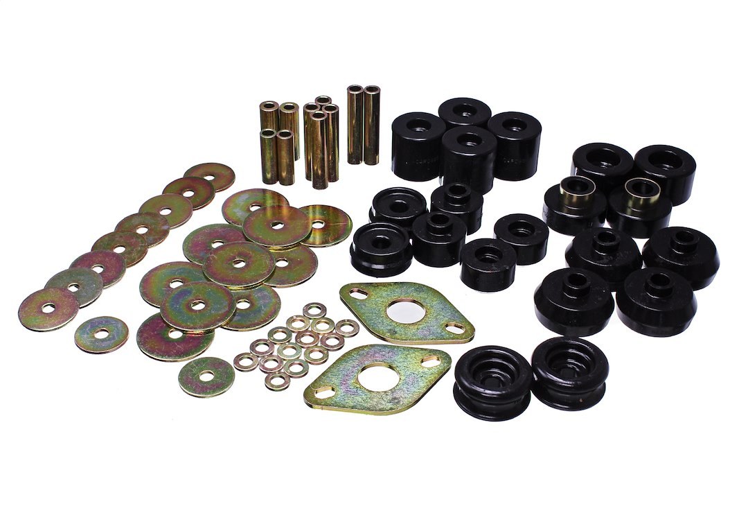 Energy Suspension Body Mount Bushings, Black, Polyurethane, With Hardware – 8.4111G