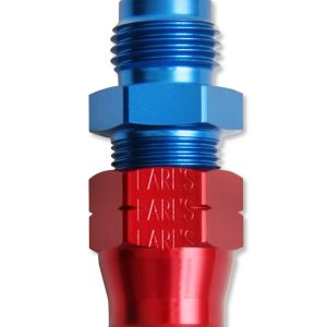 Earl’s Tube End Fitting, -6 AN Male Fitting to 5/16 Inch Tube, Straight, Anodized, Red/ Blue, Aluminum, Bagged Packaging – 165056ERL