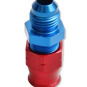 Earl’s Tube End Fitting, -6 AN Male Fitting to 5/16 Inch Tube, Straight, Anodized, Red/ Blue, Aluminum, Bagged Packaging – 165056ERL