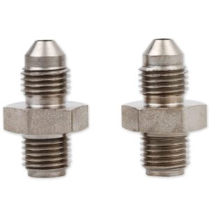 Earl’s Adapter Fitting, -3 AN Male to 3/8 Inch-24 Male Thread Inverted Flare (short), Steel, Set of 2, Bagged Packaging – 581531ERL