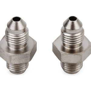 Earl’s Adapter Fitting, -3 AN Male to 3/8 Inch-24 Male Thread Inverted Flare (short), Steel, Set of 2, Bagged Packaging – 581531ERL