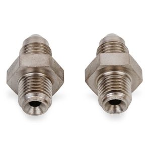 Earl’s Adapter Fitting, -3 AN Male to 3/8 Inch-24 Male Thread Inverted Flare (short), Steel, Set of 2, Bagged Packaging – 581531ERL