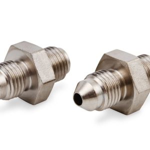 Earl’s Adapter Fitting, -3 AN Male to 3/8 Inch-24 Male Thread Inverted Flare (short), Steel, Set of 2, Bagged Packaging – 581531ERL