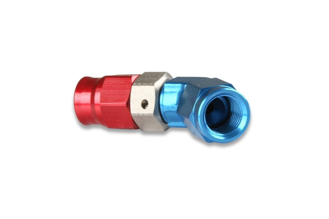 Earl’s Hose End Fitting, Speed-Seal ™, -3 AN Hose, 45 Degree Low Profile, Anodized, Aluminum, Single, Bagged Packaging – 604533ERL