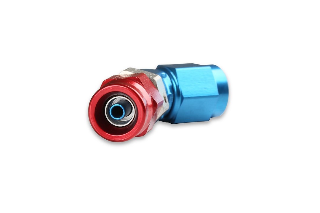 Earl’s Hose End Fitting, Speed-Seal ™, -3 AN Hose, 45 Degree Low Profile, Anodized, Aluminum, Single, Bagged Packaging – 604533ERL