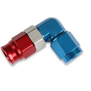 Earl’s Hose End Fitting, Speed-Seal ™, -3 AN Hose, 90 Degree Low Profile, Anodized, Aluminum, Single, Bagged Packaging – 609033ERL