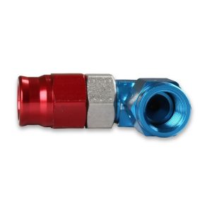 Earl’s Hose End Fitting, Speed-Seal ™, -3 AN Hose, 90 Degree Low Profile, Anodized, Aluminum, Single, Bagged Packaging – 609033ERL