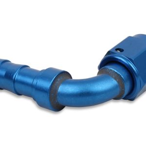 Earl’s Hose End Fitting, Super Stock ™, -8 AN Hose, -8 AN Female Outlet, 90 Degree, Aluminum, Single with Collar, Bagged Packaging – 709109ERL