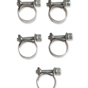 Earl’s Hose Clamp, Vapor Guard, Use with 3/8 Inch Vapor Guard Hose, Worm Gear, Steel, Pack of 5 – 750006ERL