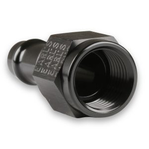 Earl’s Hose End Fitting, Vapor Guard, 3/8 Inch Hose, -06 AN Outlet, Straight, Anodized Black, Aluminum, Single – 750166ERL