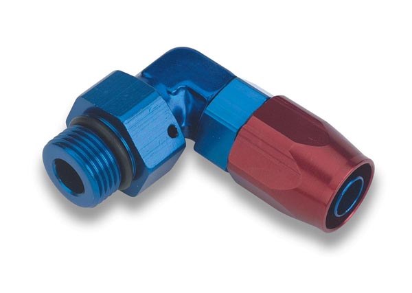 Earl’s Hose End Fitting, Swivel-Seal ™, -12 AN Hose, 1-1/16 Inch-12 Male Pipe Thread Outlet, 90 Degree, Aluminum, Single, Bagged Packaging – 849012ERL