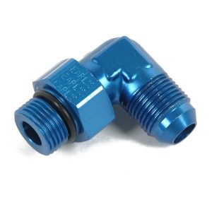 Earl’s Adapter Fitting, 90 Degree -6 AN Male to 9/16 Inch-16 Male Pipe Thread Swivel, Anodized, Blue, Aluminum, Single, Bagged Packaging – 949006ERL