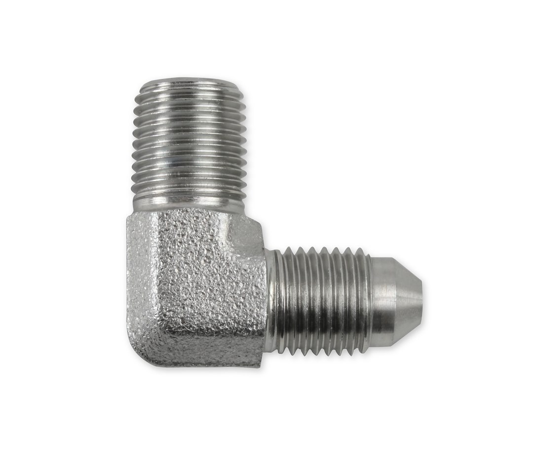 Earl’s Adapter Fitting, 90 Degree -3 AN Male to 1/8 Inch Male Pipe Thread, Zinc Plated, Steel, Single, Bagged Packaging – 962203ERL