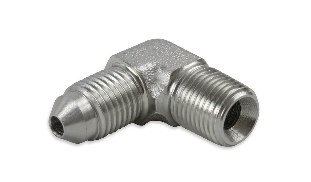 Earl’s Adapter Fitting, 90 Degree -3 AN Male to 1/8 Inch Male Pipe Thread, Zinc Plated, Steel, Single, Bagged Packaging – 962203ERL