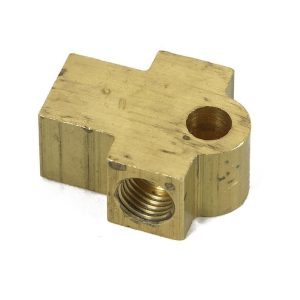 Earl’s Brake Line Distribution Block, Female Adapter Brake Tee Fitting, Brass, Natural Finish – 972050ERL