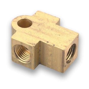 Earl’s Brake Line Distribution Block, Female Adapter Brake Tee Fitting, Brass, Natural Finish – 972050ERL