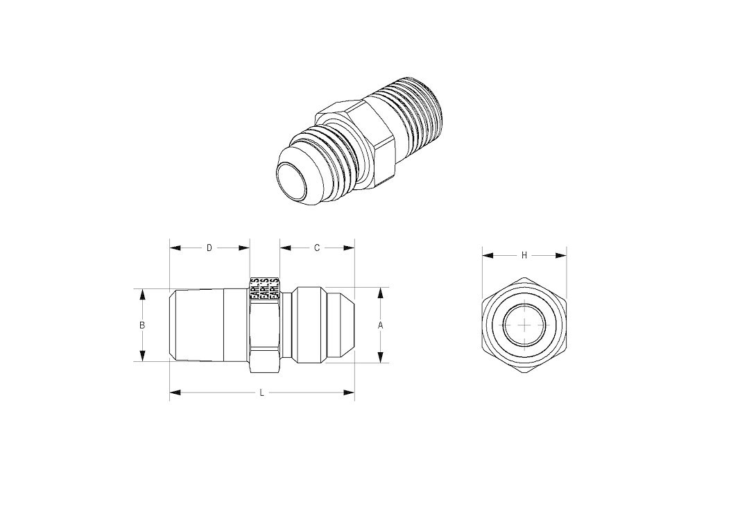 Earl’s Adapter Fitting, -6 AN Male to 1/4 Inch Male Pipe Thread, Anodized, Blue, Aluminum, Single, Bagged Packaging – 981606ERL