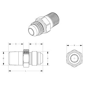 Earl’s Adapter Fitting, -8 AN Male to 3/8 Inch Male Pipe Thread, Anodized, Blue, Aluminum, Single, Bagged Packaging – 981608ERL