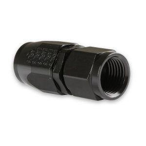Earl’s Hose End Fitting, Ano-Tuff ™, -6 AN Hose, -6 AN Female Outlet, Straight, Anodized, Black, Aluminum, Single, Bagged Packaging – AT800106ERL