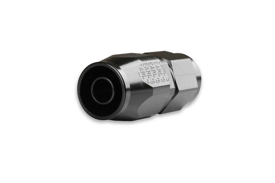 Earl’s Hose End Fitting, Ano-Tuff ™, -6 AN Hose, -6 AN Female Outlet, Straight, Anodized, Black, Aluminum, Single, Bagged Packaging – AT800106ERL