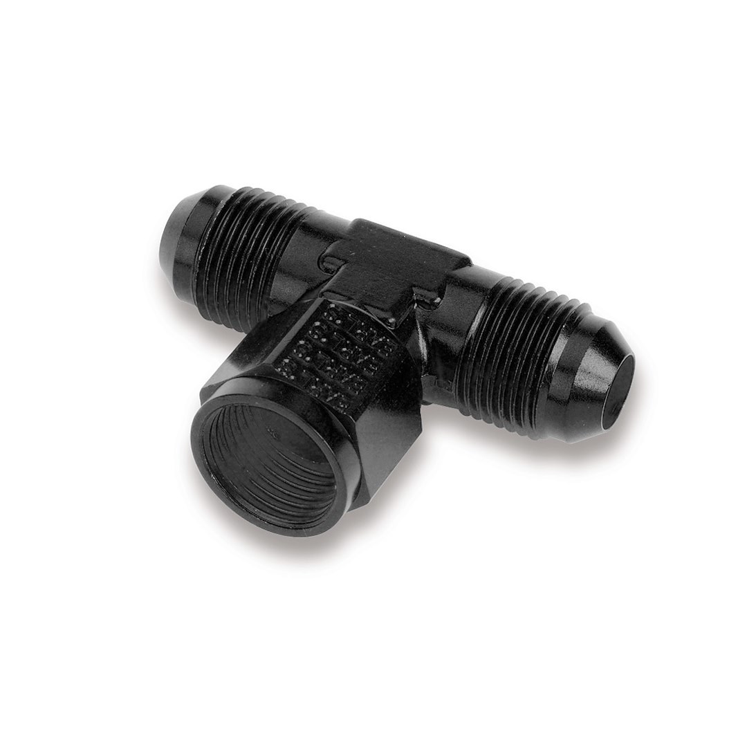 Earl’s Adapter Fitting, Ano-Tuff ™, Tee on Branch -10 AN Male to -10 AN Female Swivel, Anodized, Aluminum, Single, Bagged Packaging – AT925110ERL