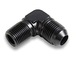 Earl’s Adapter Fitting, Ano-Tuff ™, 90 Degree -8 AN Male to 1/2 Inch Male Pipe Thread, Anodized, Aluminum, Single, Bagged Packaging – AT982288ERL