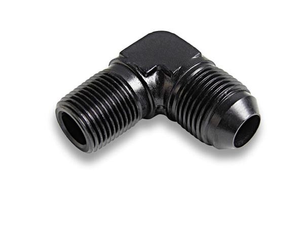 Earl’s Adapter Fitting, Ano-Tuff ™, 90 Degree -8 AN Male to 1/2 Inch Male Pipe Thread, Anodized, Aluminum, Single, Bagged Packaging – AT982288ERL