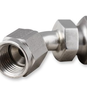 Earl’s Hose End Fitting- Power Steering, -6 AN Hose, -6AN Female Thread Outlet, Twist on, 45 Degree Angle, Steel, Single – SS134606ERL