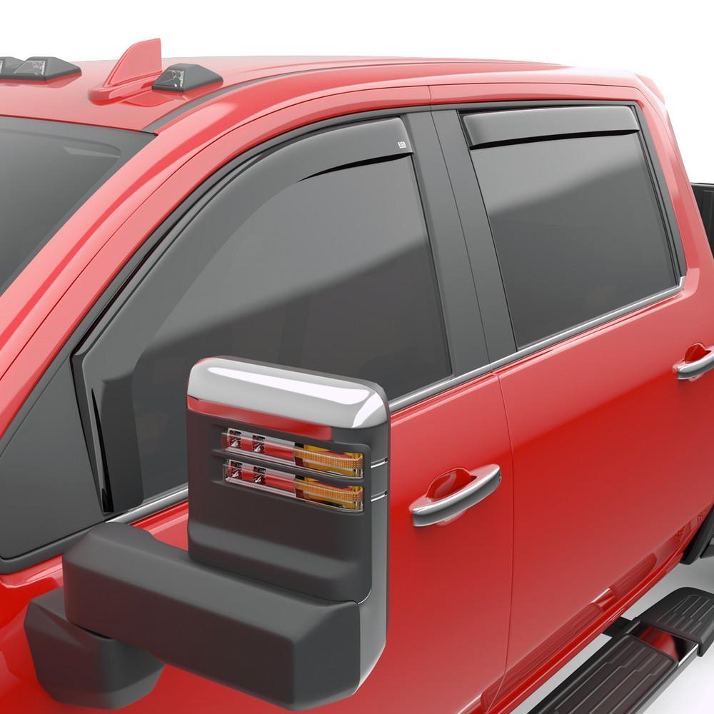 EGR Rainguard, Window Visor, Slim Design, IN-Channel, Dark Smoke, Acrylic, Set of 4 – 571651