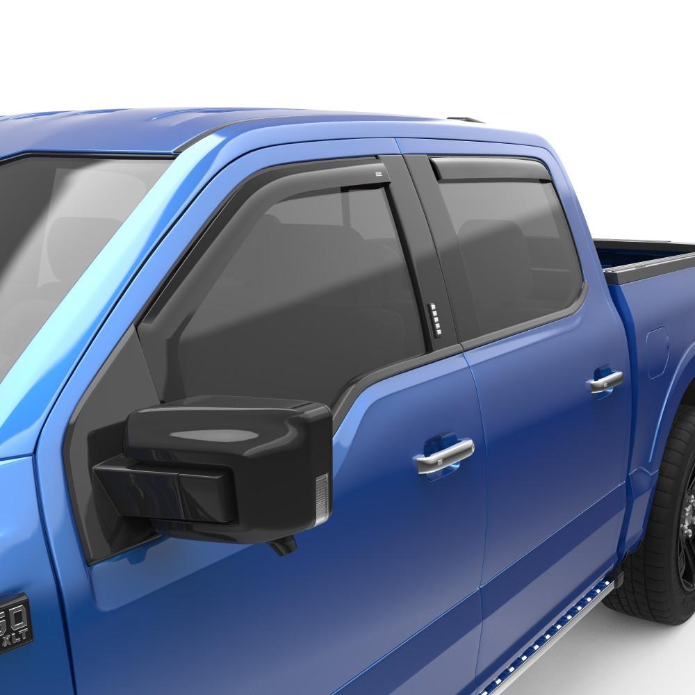 EGR Rainguard, Window Visor, Slim Design, IN-Channel, Dark Smoke, Acrylic, Set of 4 – 573491