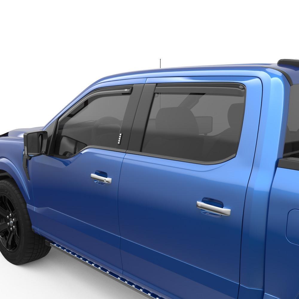 EGR Rainguard, Window Visor, Slim Design, IN-Channel, Dark Smoke, Acrylic, Set of 4 – 573491