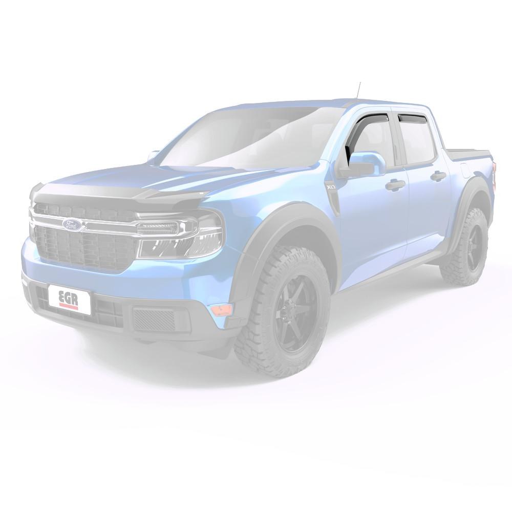 EGR Rainguard, Window Visor, Low Profile, IN-Channel, Dark Smoke, Acrylic, Set of 4 – 573591