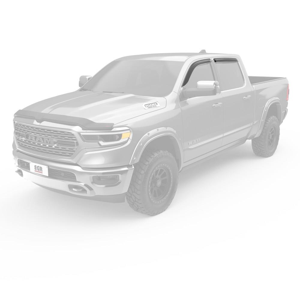 EGR Rainguard, Window Visor, Slim Design, Tape-On, Dark Smoke, Acrylic, Set of 4 – 642951