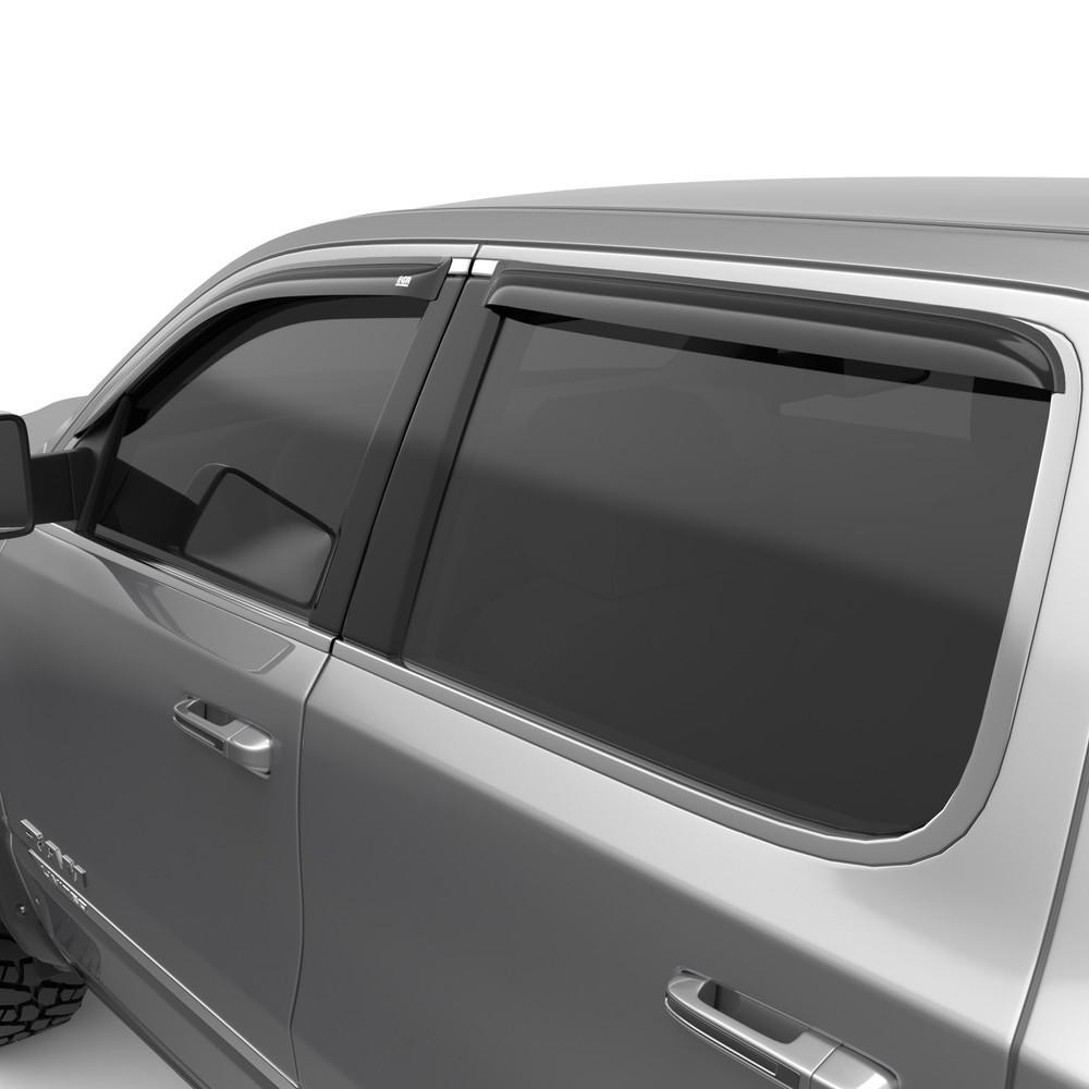 EGR Rainguard, Window Visor, Slim Design, Tape-On, Dark Smoke, Acrylic, Set of 4 – 642951
