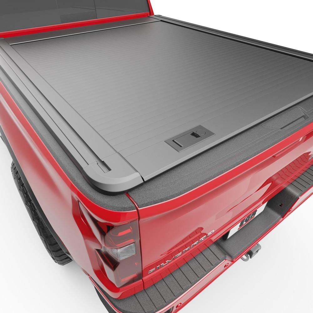 EGR Tonneau Cover, Rolltrac, Hard Manual Retractable, Standard Profile, Textured Powder Coated Matte Black, Aluminum, Key Lock – RT040035ML