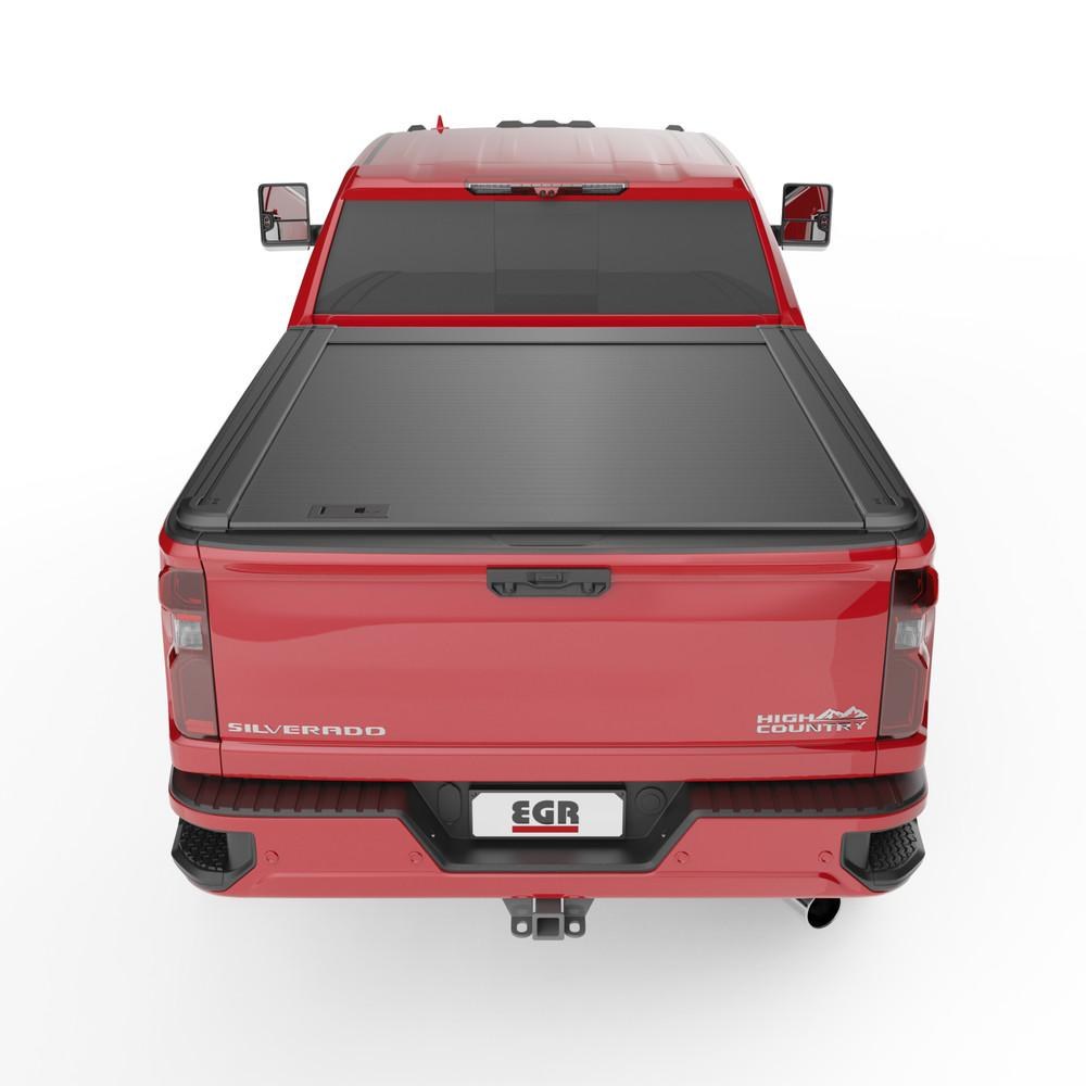 EGR Tonneau Cover, Rolltrac, Hard Manual Retractable, Standard Profile, Textured Powder Coated Matte Black, Aluminum, Key Lock – RT040035ML