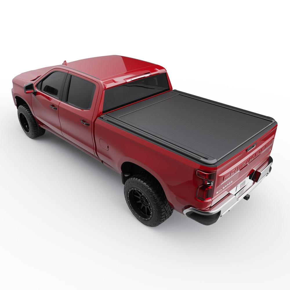 EGR Tonneau Cover, Rolltrac, Hard Power Retractable, Standard Profile, Textured Powder Coated Matte Black, Aluminum, Remote Control Lock – RT040036E