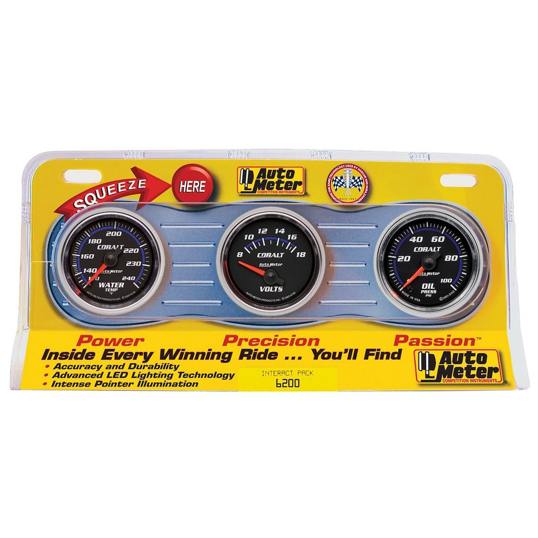 Equus Gauge Oil Pressure/ Voltmeter/ Water Temperature, 6000 Series – E6200