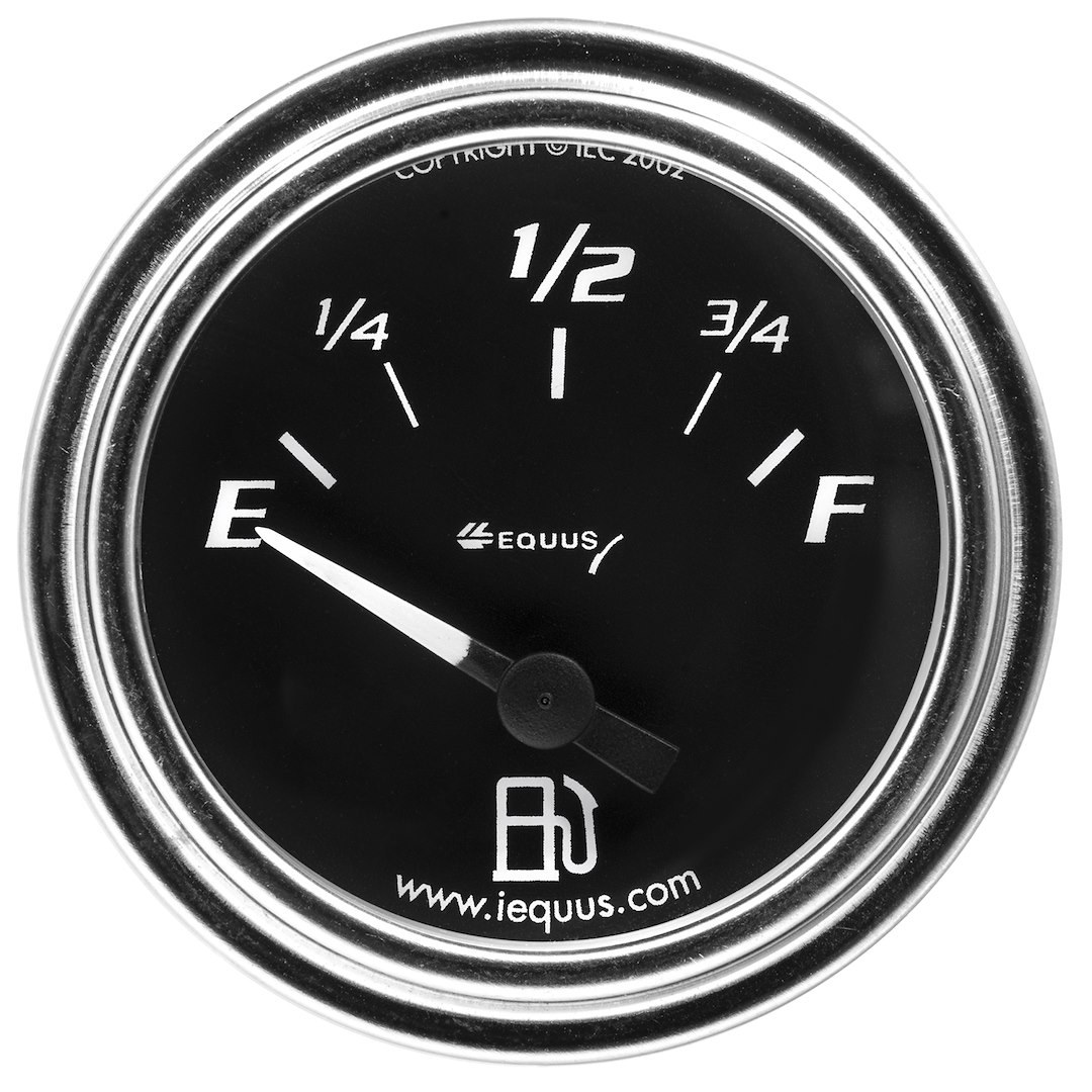 Equus Gauge Fuel Level, 7000 Series, Compatible with Most GM Vehicles, 2-1/16 Inch, Short Sweep Electric, Analog, 0 Ohms Empty/ 90 Ohms Full – E7362