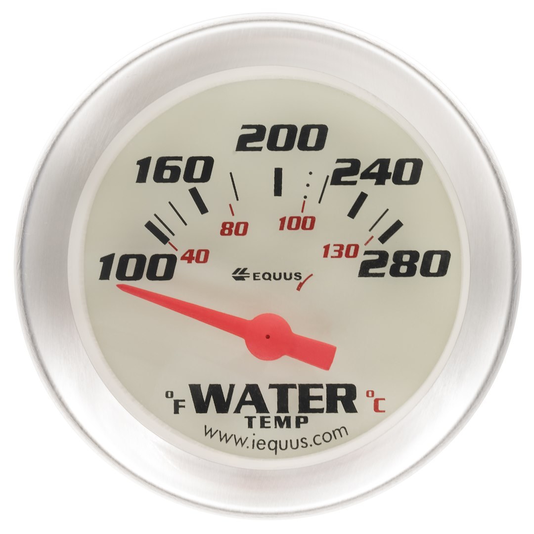 Equus Gauge Water Temperature, 8000 Series, 2-1/16 Inch, Short Sweep Electric, Analog, 130-280 Degrees F – E8262