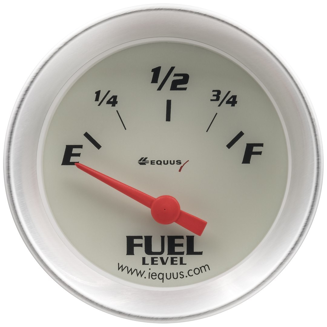 Equus Gauge Fuel Level, 8000 Series, Compatible with Most GM Vehicles, 2-1/16 Inch, Short Sweep Electric, Analog, 0 Ohms Empty/ 90 Ohms Full – E8362