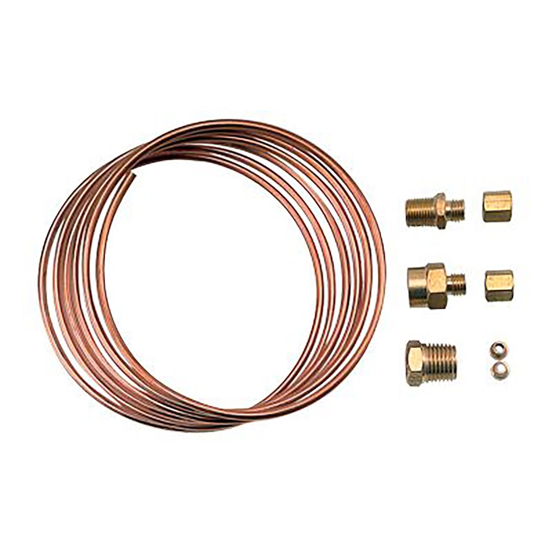 Equus Gauge Pressure Line Kit, Use to Install Oil Pressure Gauges, 1/8 Inch, 6 Foot, Copper, Includes Adapters – E9901